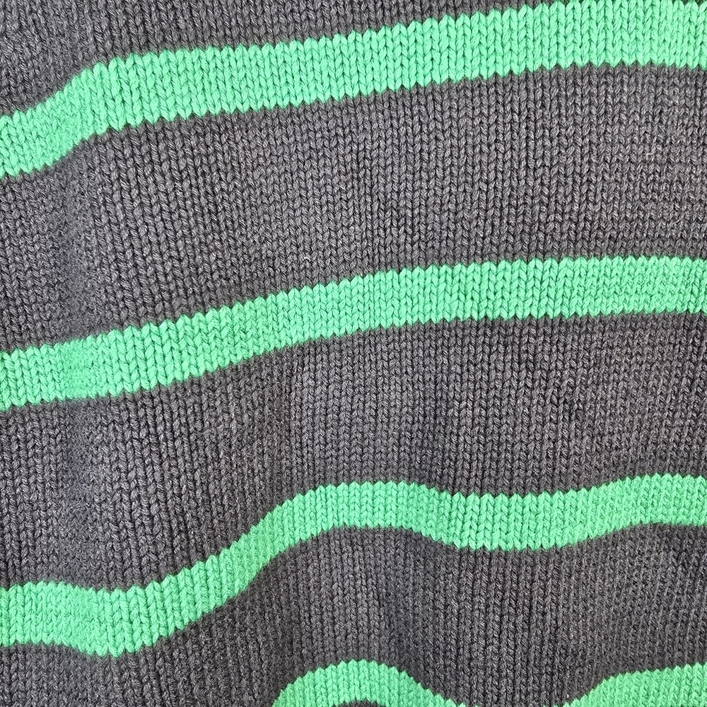 NWT GAP Women's Crewneck Navy With Green Stripe Cotton Sweater Size L Preppy - Picture 10 of 10